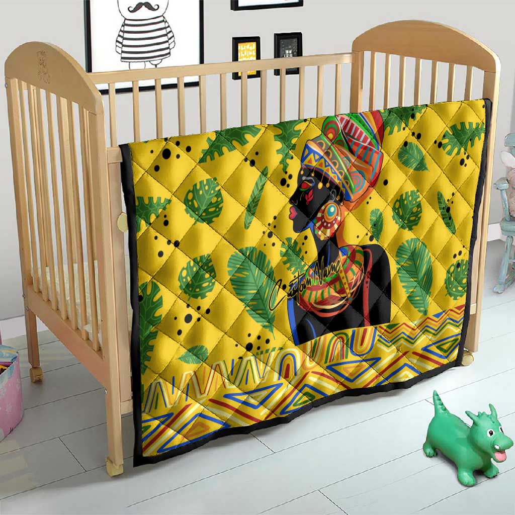Personalized African Woman Quilt Tropical Style