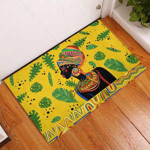 Personalized African Woman Rubber Doormat Tropical Style