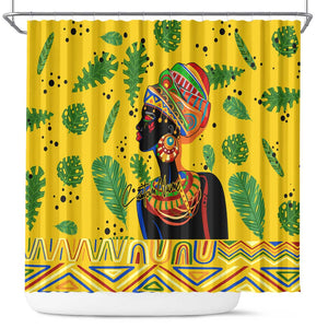 Personalized African Woman Shower Curtain Tropical Style