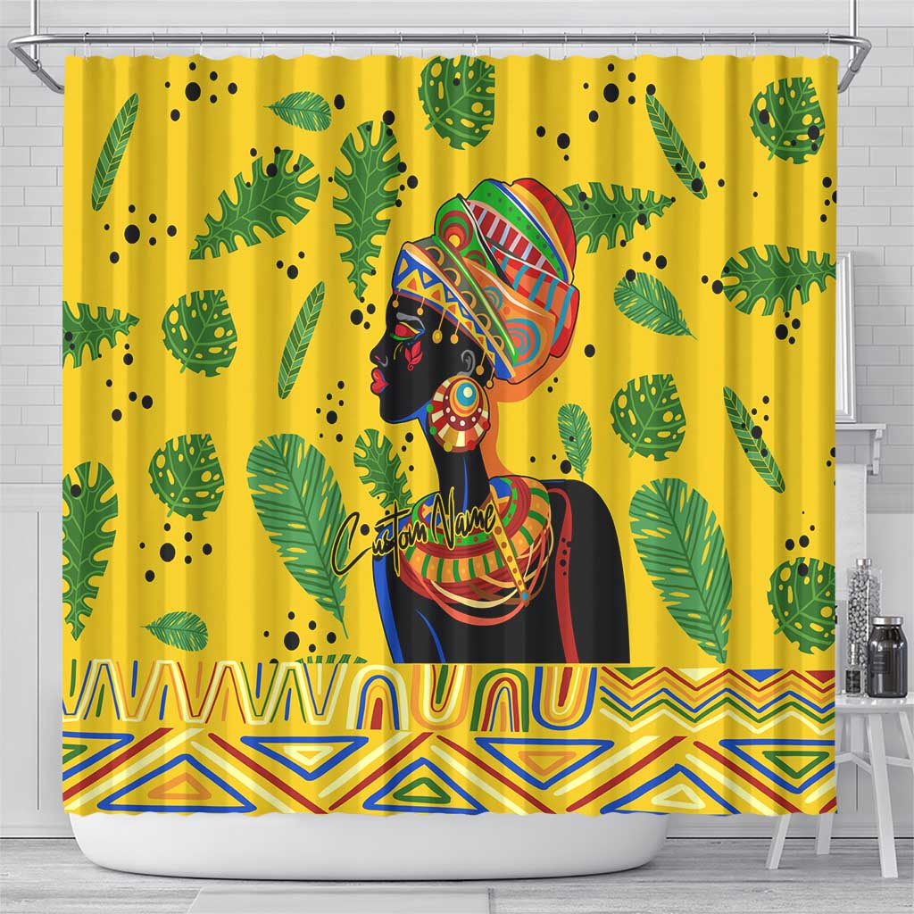 Personalized African Woman Shower Curtain Tropical Style