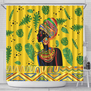 Personalized African Woman Shower Curtain Tropical Style