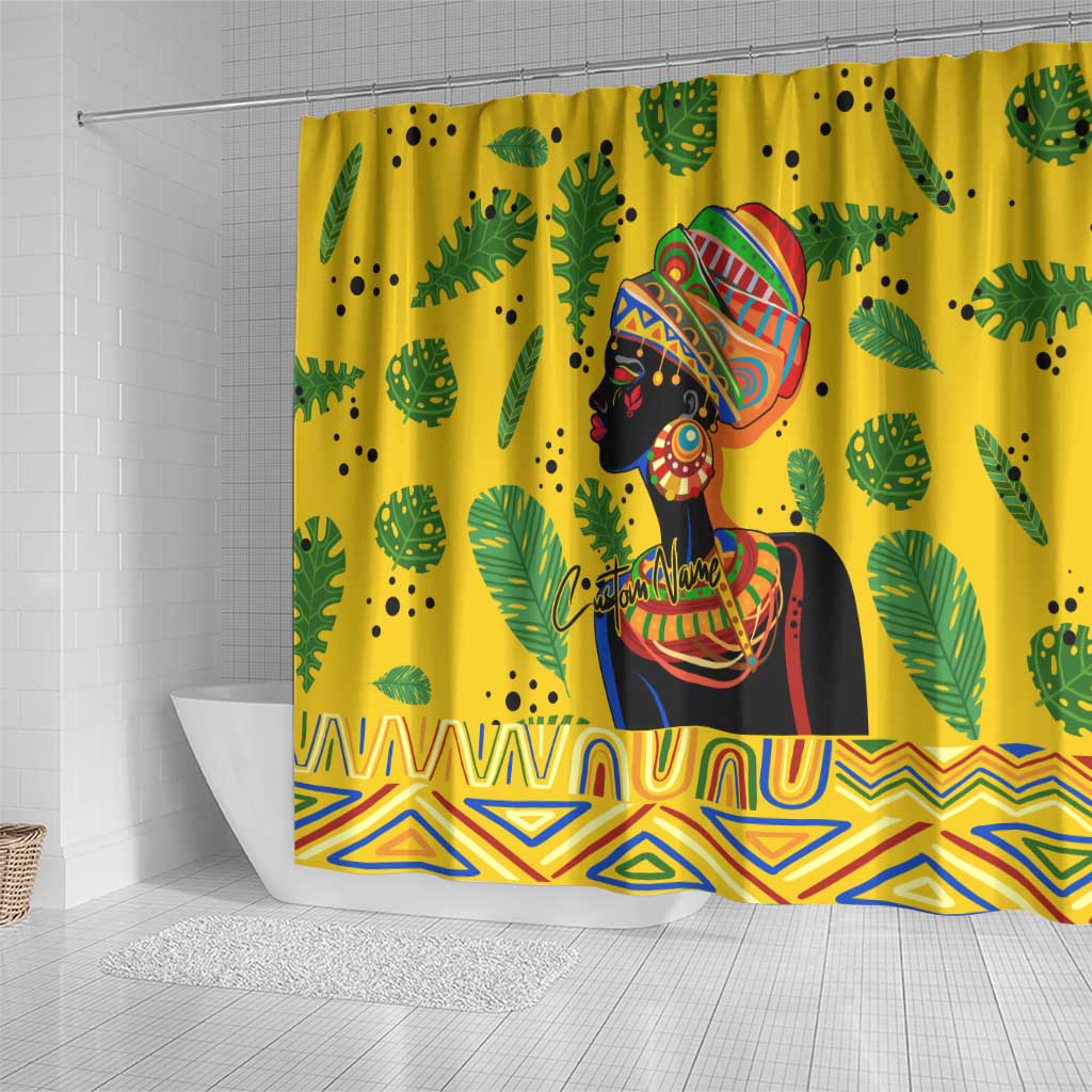 Personalized African Woman Shower Curtain Tropical Style