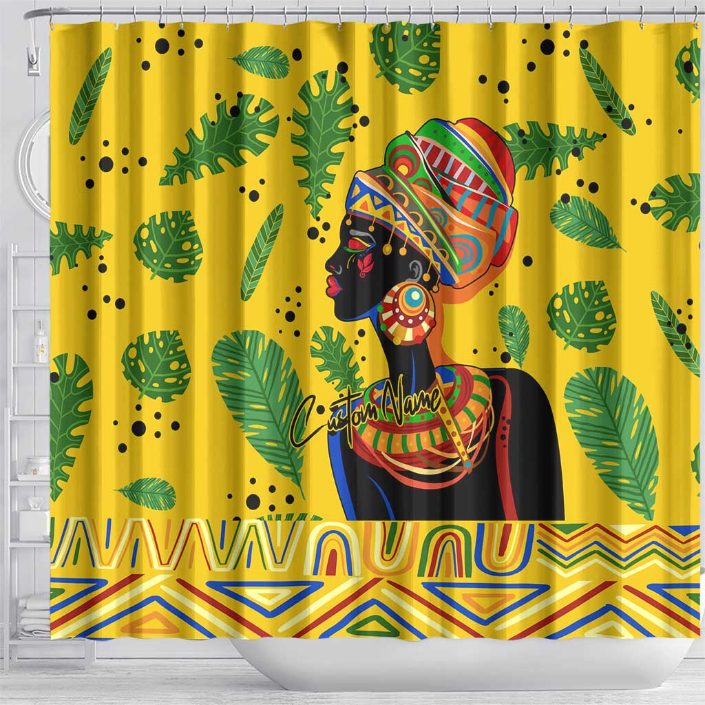 Personalized African Woman Shower Curtain Tropical Style