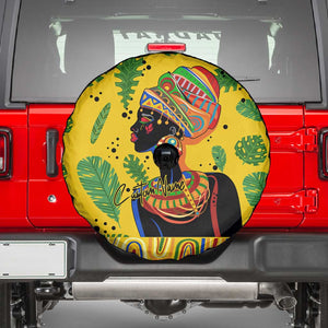 Personalized African Woman Spare Tire Cover Tropical Style