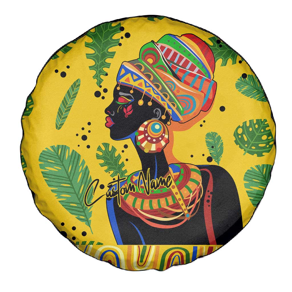 Personalized African Woman Spare Tire Cover Tropical Style