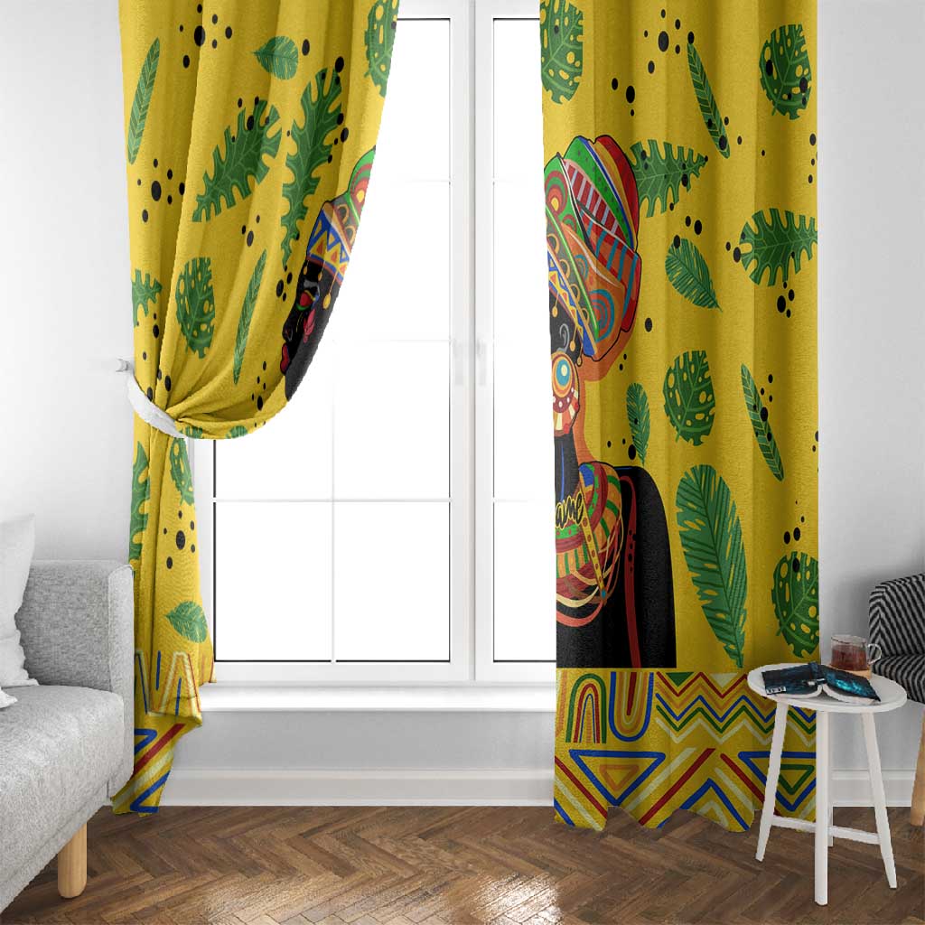 Personalized African Woman Window Curtain Tropical Style