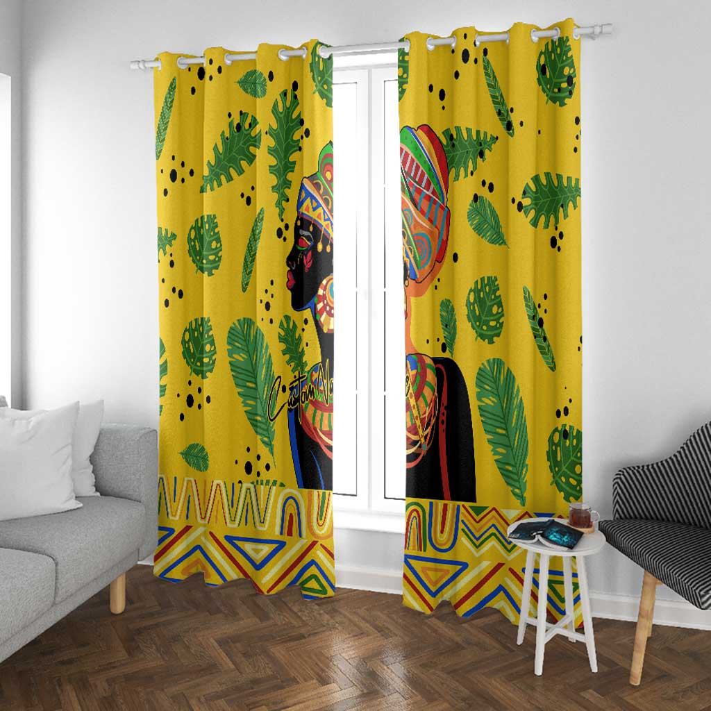 Personalized African Woman Window Curtain Tropical Style