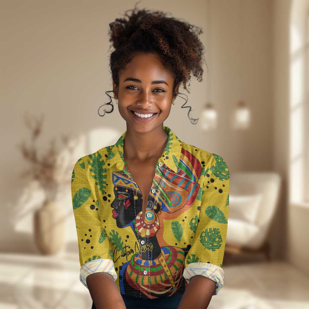 Personalized African Woman Women Casual Shirt Tropical Style DT02