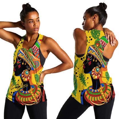 Personalized African Woman Women Racerback Tank Tropical Style