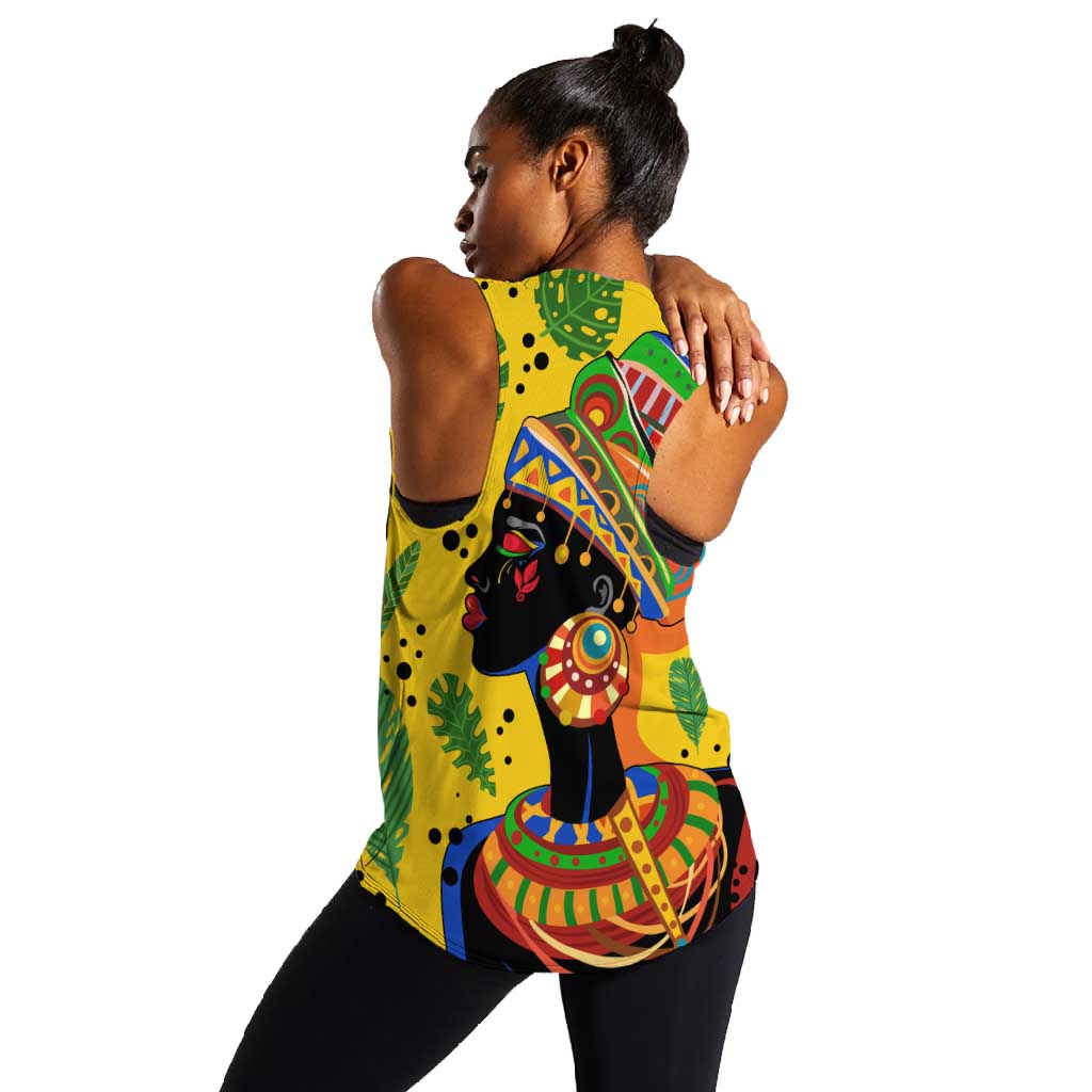 Personalized African Woman Women Racerback Tank Tropical Style
