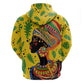 Personalized African Woman Zip Hoodie Tropical Style