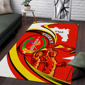 Ethiopia Tigray Area Rug Revolution Emblem Freedom Fighters and Flag