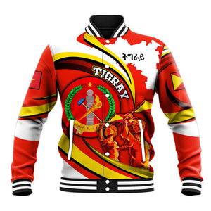 Ethiopia Tigray Baseball Jacket Revolution Emblem Freedom Fighters and Flag