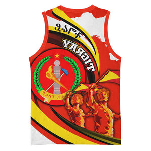Ethiopia Tigray Basketball Jersey Revolution Emblem Freedom Fighters and Flag - African Pride