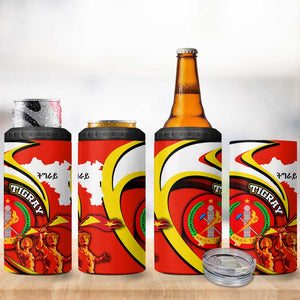 Ethiopia Tigray 4 in 1 Can Cooler Tumbler Revolution Emblem Freedom Fighters and Flag