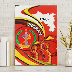 Ethiopia Tigray Canvas Wall Art Revolution Emblem Freedom Fighters and Flag