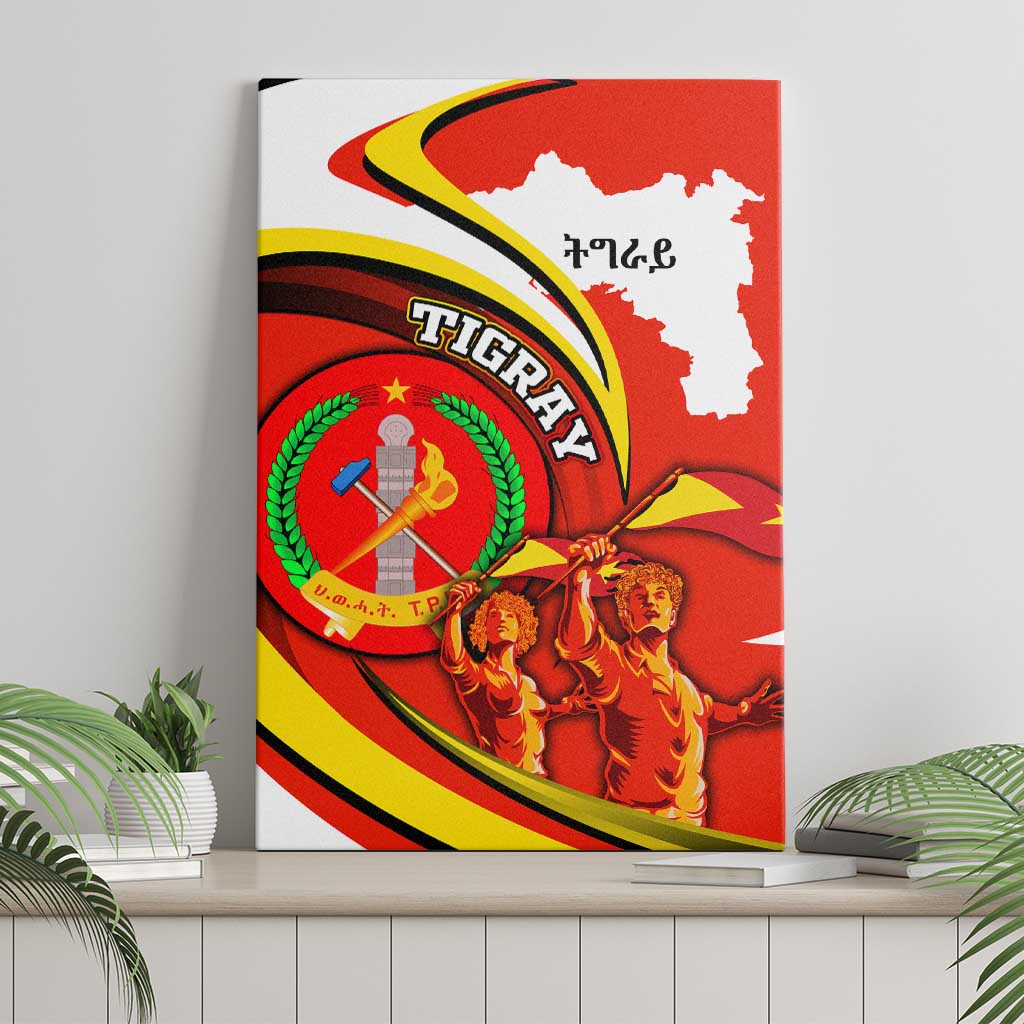 Ethiopia Tigray Canvas Wall Art Revolution Emblem Freedom Fighters and Flag
