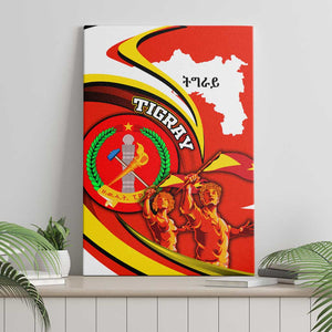 Ethiopia Tigray Canvas Wall Art Revolution Emblem Freedom Fighters and Flag