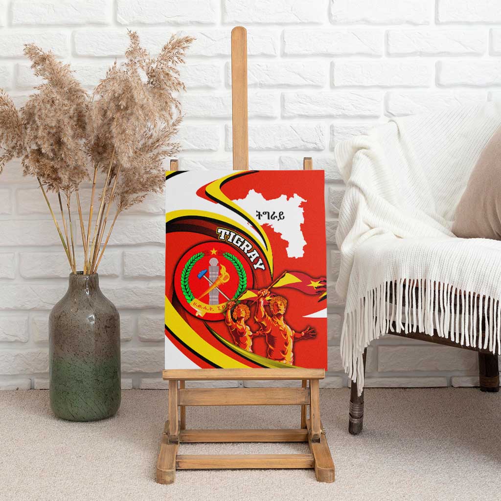 Ethiopia Tigray Canvas Wall Art Revolution Emblem Freedom Fighters and Flag