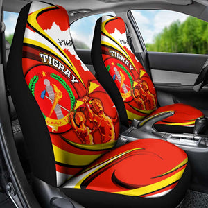 Ethiopia Tigray Car Seat Cover Revolution Emblem Freedom Fighters and Flag