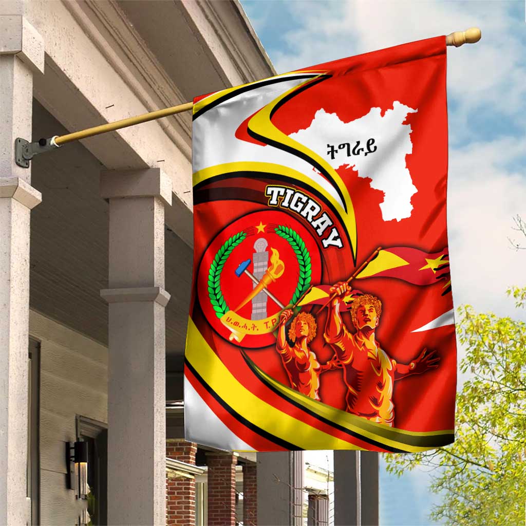 Ethiopia Tigray Garden Flag Revolution Emblem Freedom Fighters and Flag