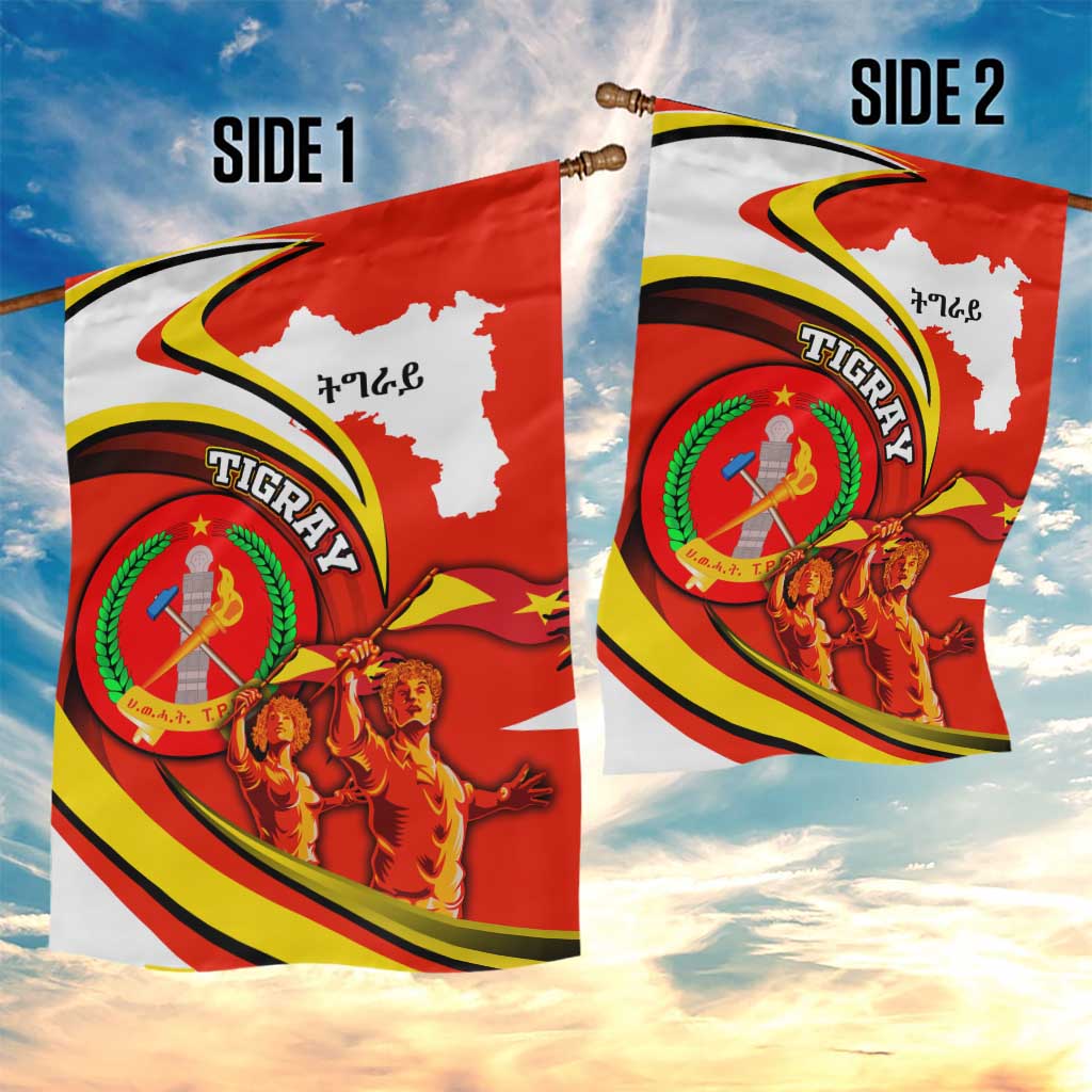 Ethiopia Tigray Garden Flag Revolution Emblem Freedom Fighters and Flag