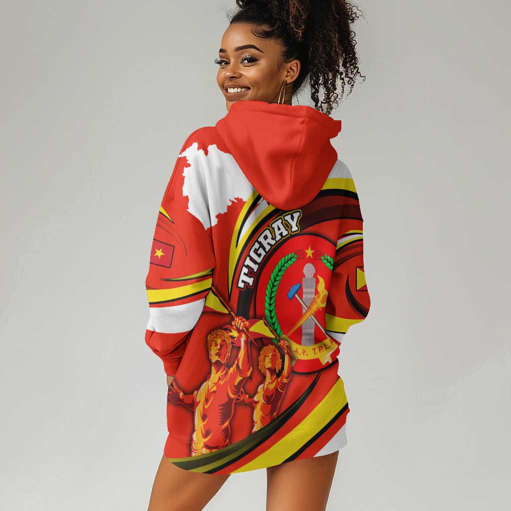 Ethiopia Tigray Hoodie Dress Revolution Emblem Freedom Fighters and Flag