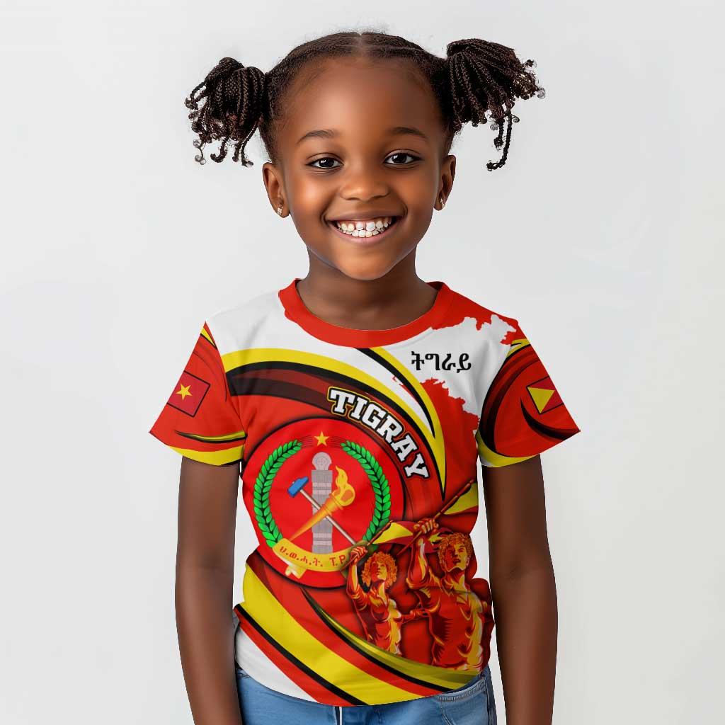 Ethiopia Tigray Kid T shirt Revolution Emblem Freedom Fighters and Flag