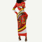 Ethiopia Tigray Long Sleeve Bodycon Dress Revolution Emblem Freedom Fighters and Flag DT02
