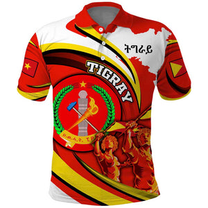 Ethiopia Tigray Polo Shirt Revolution Emblem Freedom Fighters and Flag