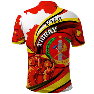 Ethiopia Tigray Polo Shirt Revolution Emblem Freedom Fighters and Flag