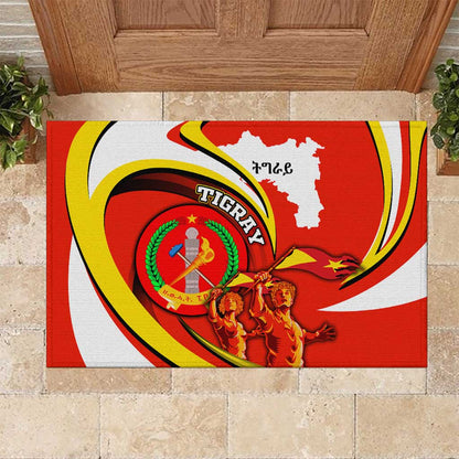 Ethiopia Tigray Rubber Doormat Revolution Emblem Freedom Fighters and Flag