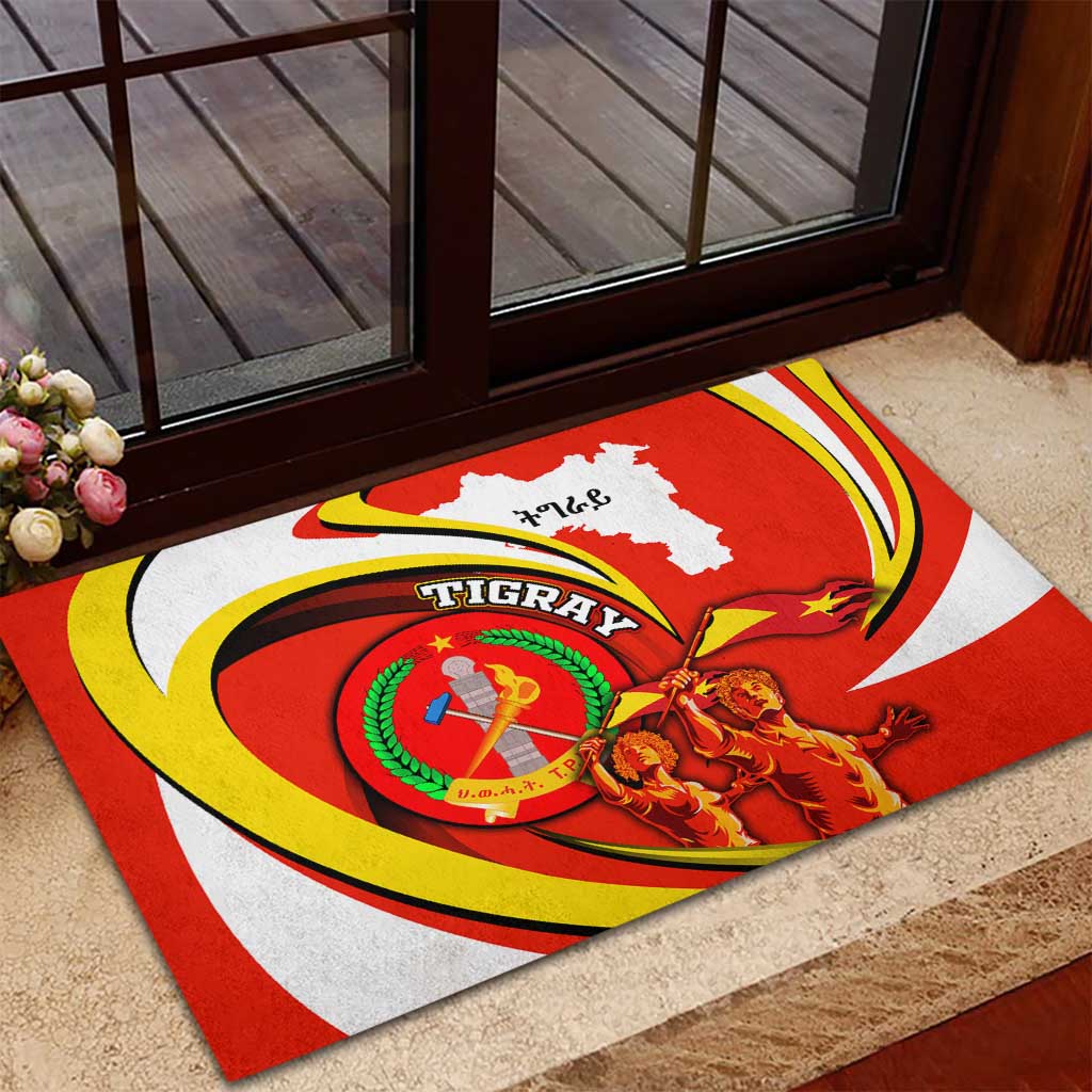 Ethiopia Tigray Rubber Doormat Revolution Emblem Freedom Fighters and Flag