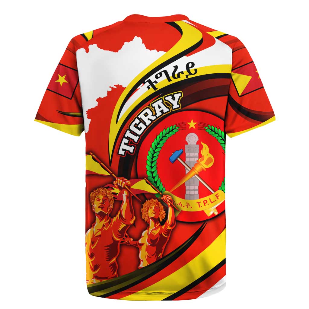 Ethiopia Tigray Rugby Jersey Revolution Emblem Freedom Fighters and Flag