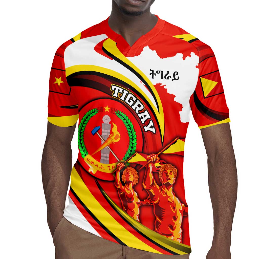 Ethiopia Tigray Rugby Jersey Revolution Emblem Freedom Fighters and Flag