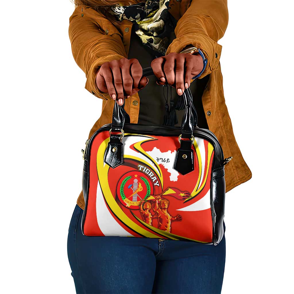 Ethiopia Tigray Shoulder Handbag Revolution Emblem Freedom Fighters and Flag