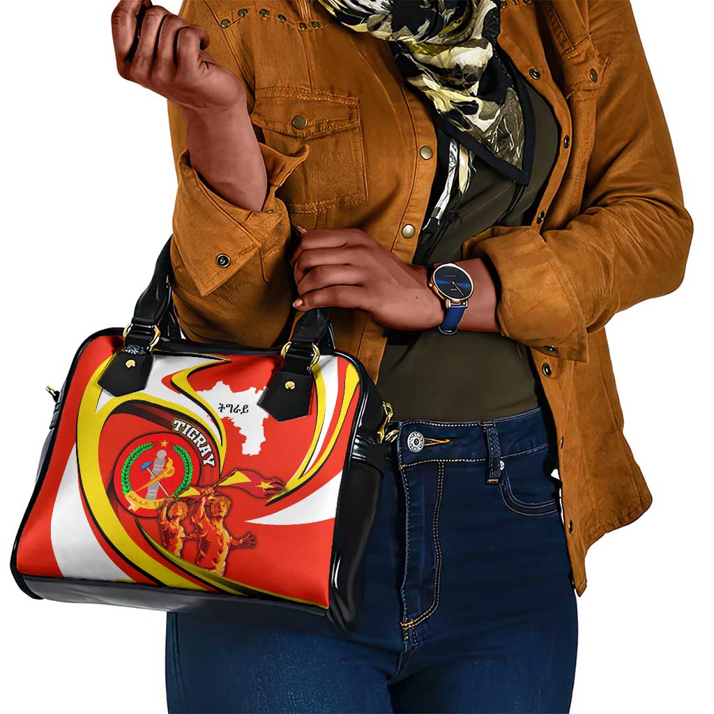 Ethiopia Tigray Shoulder Handbag Revolution Emblem Freedom Fighters and Flag