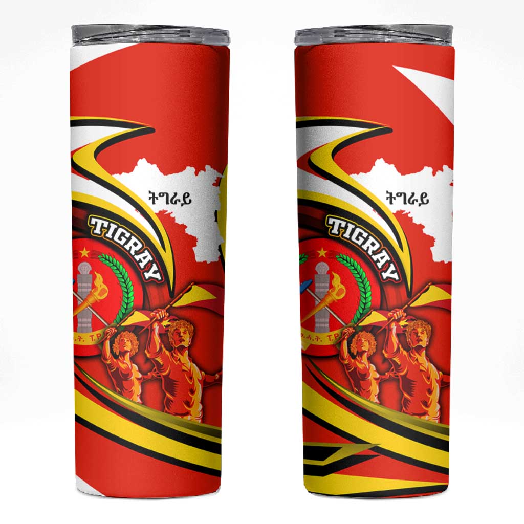 Ethiopia Tigray Skinny Tumbler Revolution Emblem Freedom Fighters and Flag