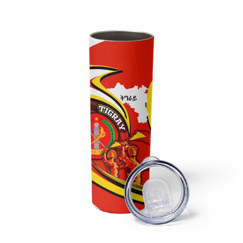 Ethiopia Tigray Skinny Tumbler Revolution Emblem Freedom Fighters and Flag