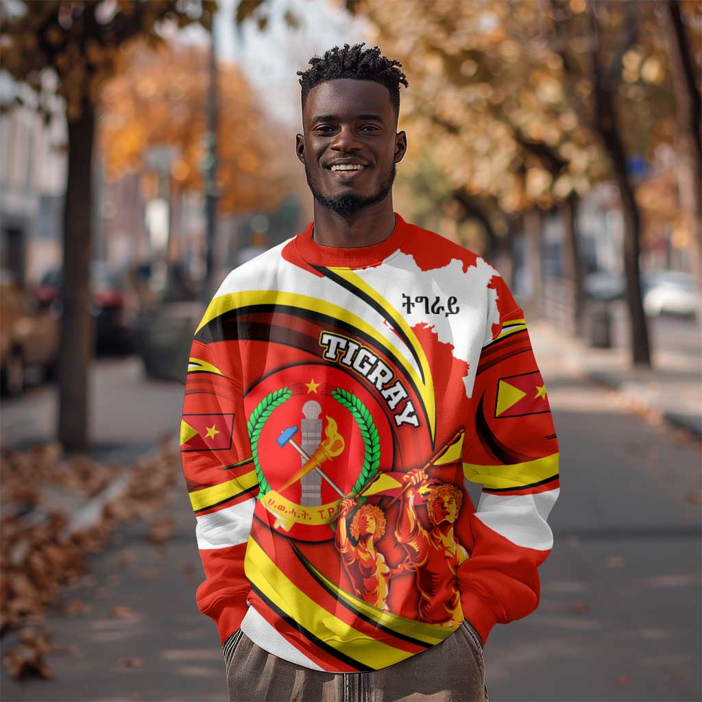 Ethiopia Tigray Sweatshirt Revolution Emblem Freedom Fighters and Flag