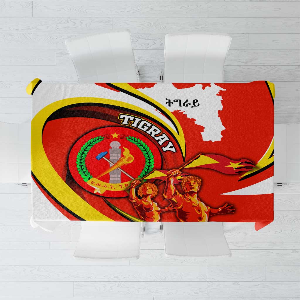 Ethiopia Tigray Tablecloth Revolution Emblem Freedom Fighters and Flag