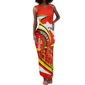 Ethiopia Tigray Tank Maxi Dress Revolution Emblem Freedom Fighters and Flag