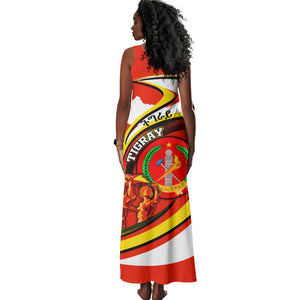 Ethiopia Tigray Tank Maxi Dress Revolution Emblem Freedom Fighters and Flag