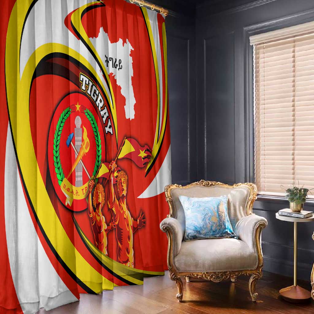 Ethiopia Tigray Window Curtain Revolution Emblem Freedom Fighters and Flag