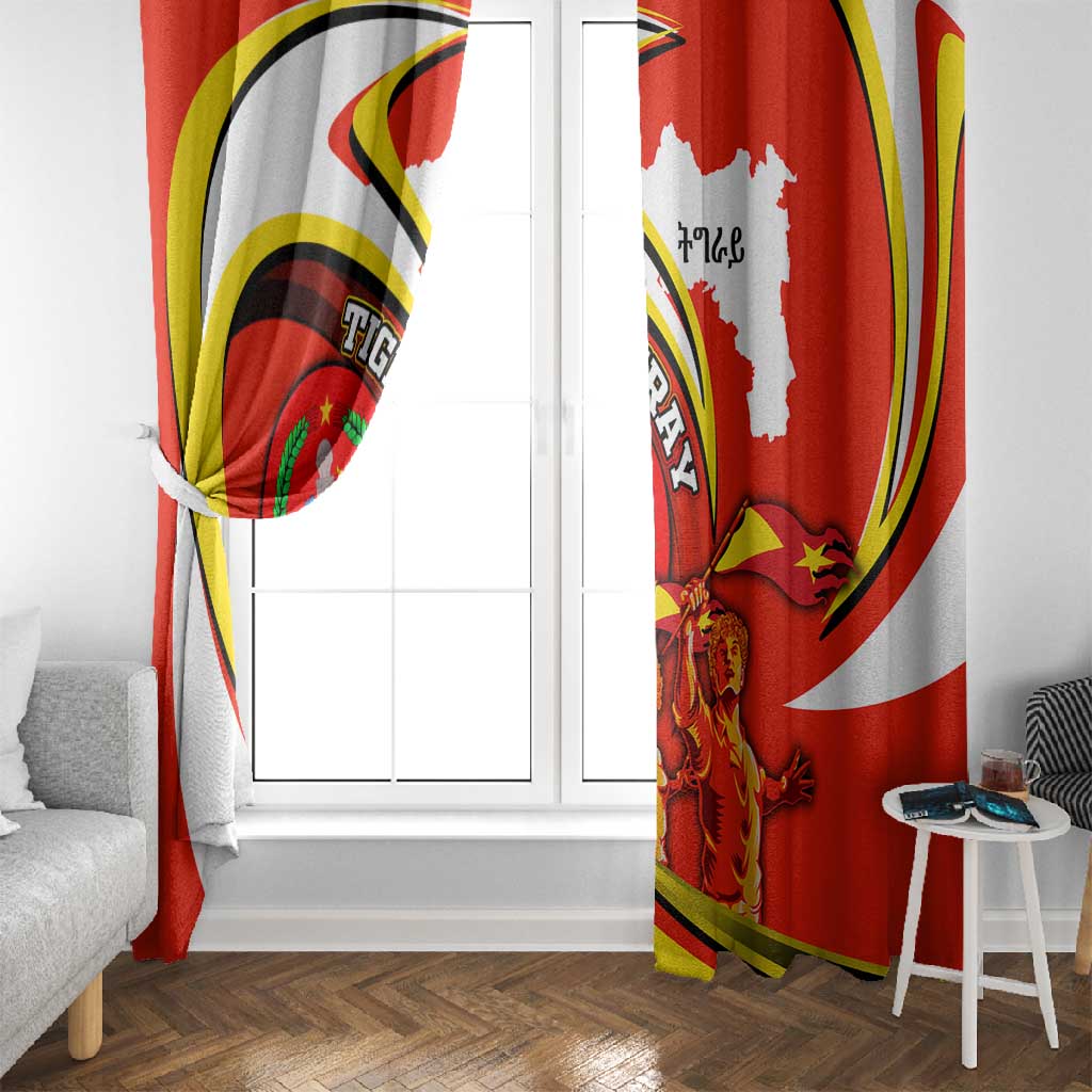 Ethiopia Tigray Window Curtain Revolution Emblem Freedom Fighters and Flag