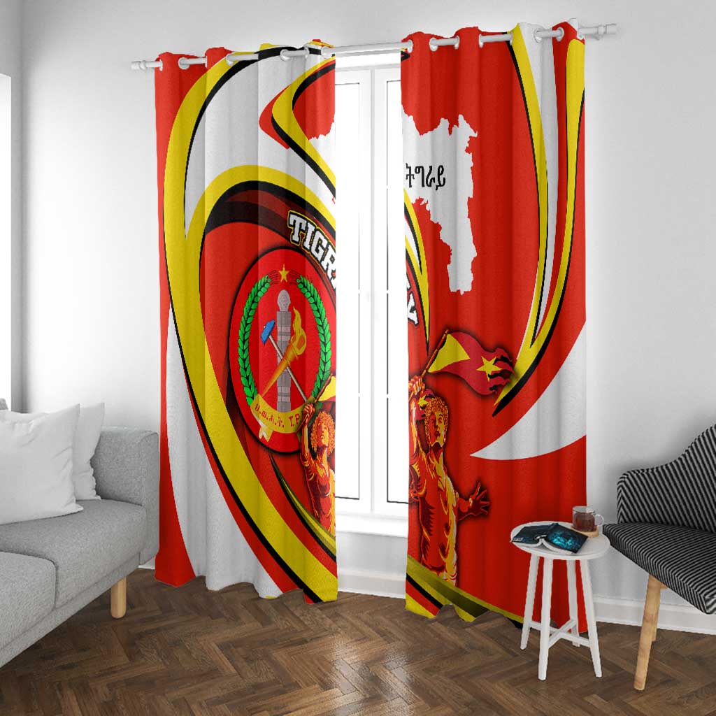 Ethiopia Tigray Window Curtain Revolution Emblem Freedom Fighters and Flag