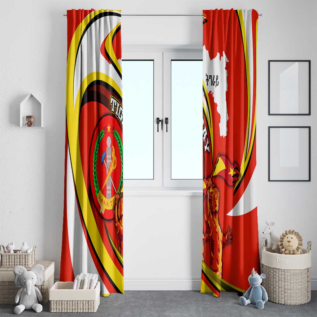 Ethiopia Tigray Window Curtain Revolution Emblem Freedom Fighters and Flag