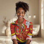 Ethiopia Tigray Women Casual Shirt Revolution Emblem Freedom Fighters and Flag