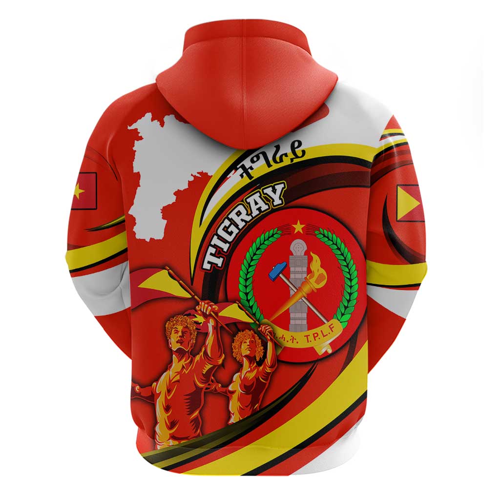 Ethiopia Tigray Zip Hoodie Revolution Emblem Freedom Fighters and Flag