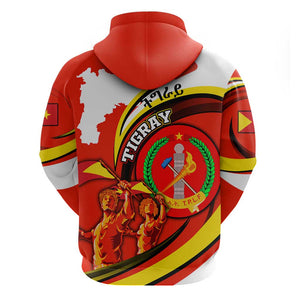 Ethiopia Tigray Zip Hoodie Revolution Emblem Freedom Fighters and Flag